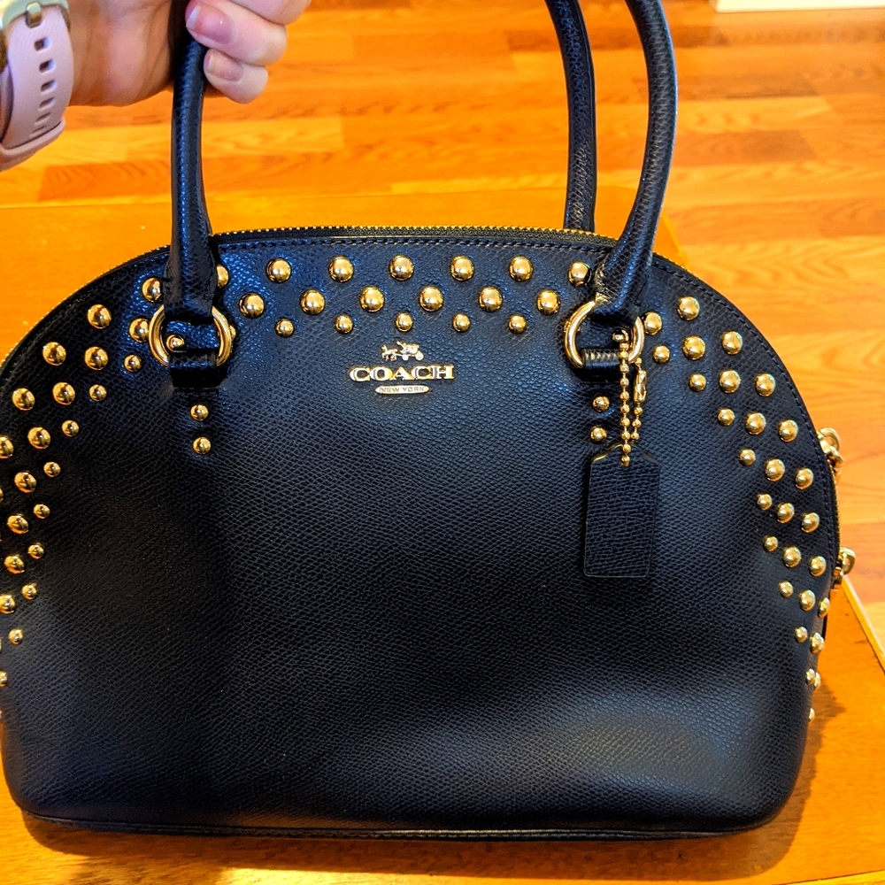 SOLD Blue and gold Coach bag